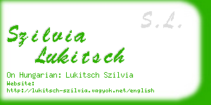 szilvia lukitsch business card
